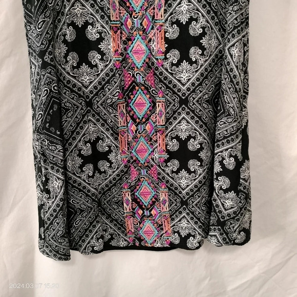 Savanna Jane Size Small Black White Abstract Sleeveless Lined Dress - Picture 4 of 10